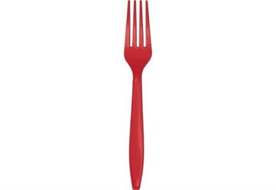 FORCHETTE PLASTICA ROSSO 24pz