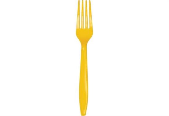 FORCHETTE PLASTICA GIALLO 24pz