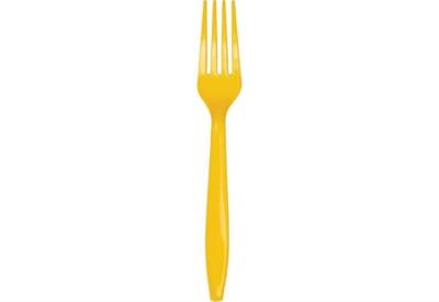 FORCHETTE PLASTICA GIALLO 24pz