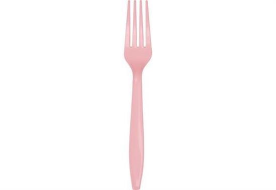 FORCHETTE PLASTICA ROSA 24pz