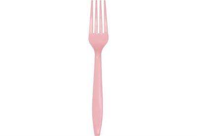 FORCHETTE PLASTICA ROSA 24pz