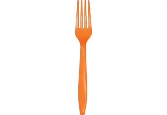 FORCHETTE PLASTICA ARANCIO 24pz