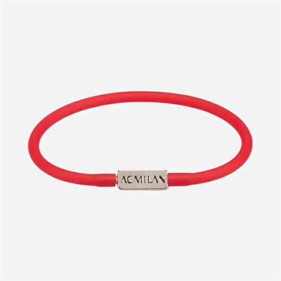 BRACCIALE MILAN SILICONE ROSSO PIASTRINA