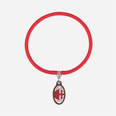 BRACCIALE MILAN SILICONE ROSSO CIONDOLO