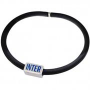 BRACCIALE INTER SILICONE NERO PIASTRINA