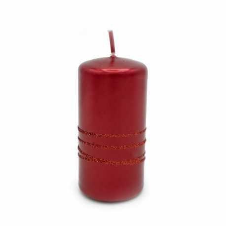 CANDELA GLITTER ROSSO 8cm