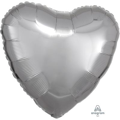 MYLAR CUORE 42cm SILVER 17