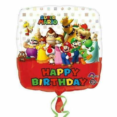 MYLAR SUPERMARIO 42cm HAPPY BIRTHDAY