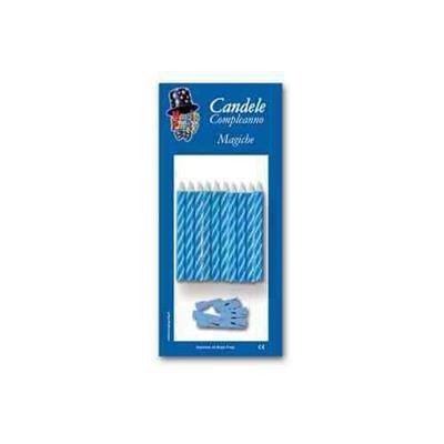 CANDELINE MAGICHE CELESTE 10pz