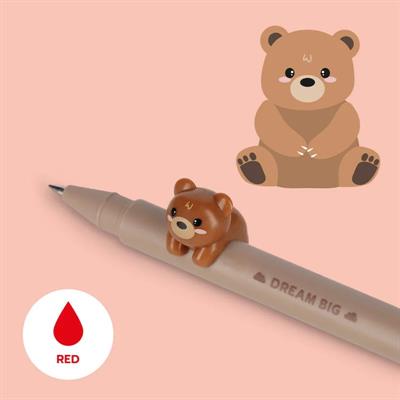 PENNA GEL LEGAMI LOVELY FRIENDS - TEDDY BEAR - ink rosso