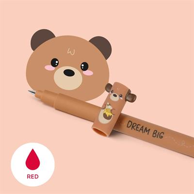 PENNA CANCELLABILE LEGAMI - TEDDY BEAR - ink rosso