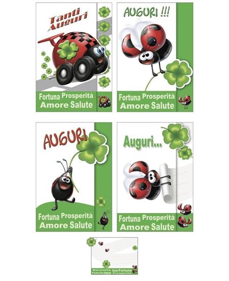 BIGLIETTO AUGURI COCCINELLA FORTUNA