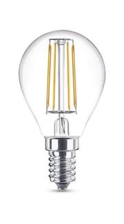 LAMPADINA LED FILAMENTO CALDO SFERA E14 4W.