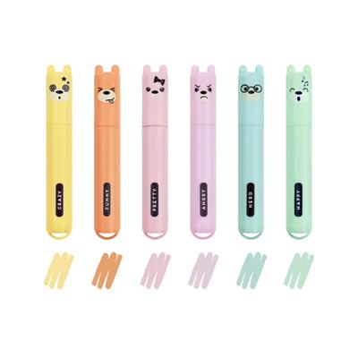 EVIDENZIATORI MINI 6pz TEDDY PASTEL LEGAMI