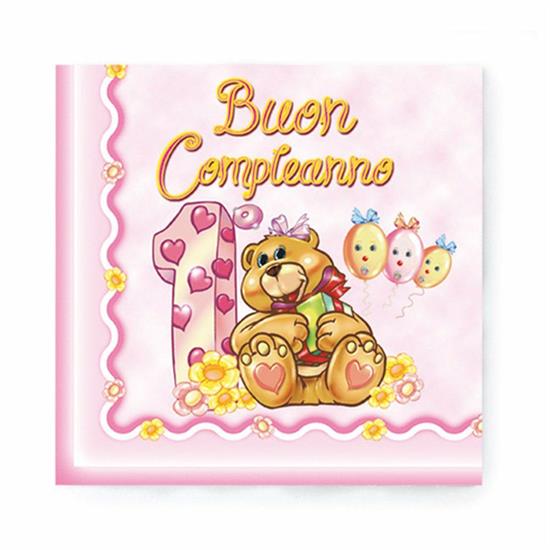 TOVAGLIOLI 1'COMPLEANNO ROSA 20pz