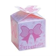 SCATOLA CUBO BATTESIMO ROSA 5x5