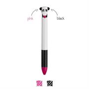 PENNA SFERA DUE COLORI CLICK&CLACK - PANDA - ink rosa e nero