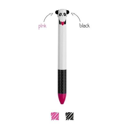 PENNA SFERA DUE COLORI CLICK&CLACK - PANDA - ink rosa e nero