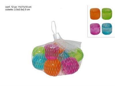 CUBETTI GHIACCIO PLASTICA COLORATI 12pz