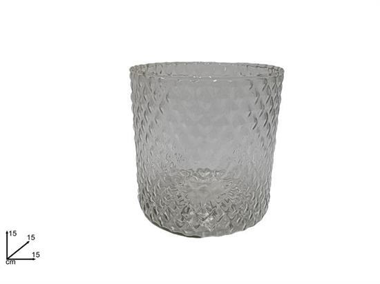 VASO VETRO DIAMOND CILINDRO 15x15