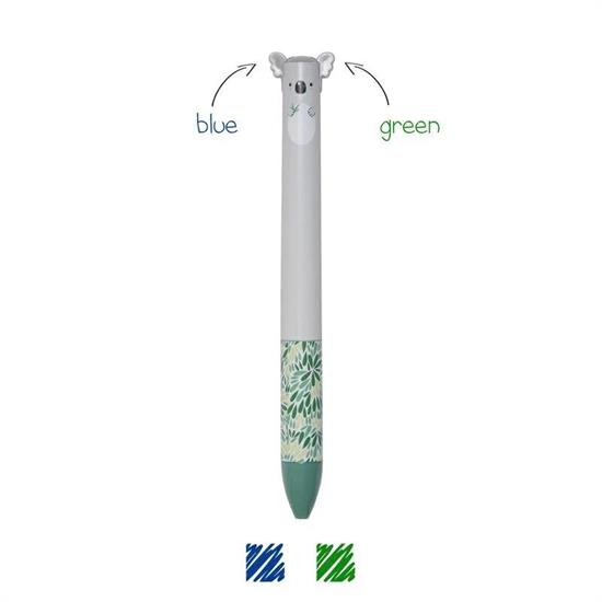 PENNA SFERA DUE COLORI CLICK&CLACK - KOALA - ink blu e verde