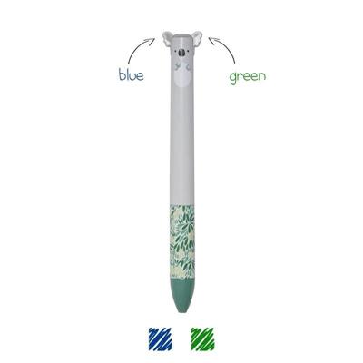 PENNA SFERA DUE COLORI CLICK&CLACK - KOALA - ink blu e verde