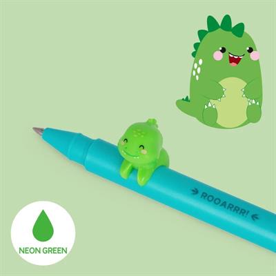 PENNA GEL LEGAMI LOVELY FRIENDS - DINO - ink verde neon