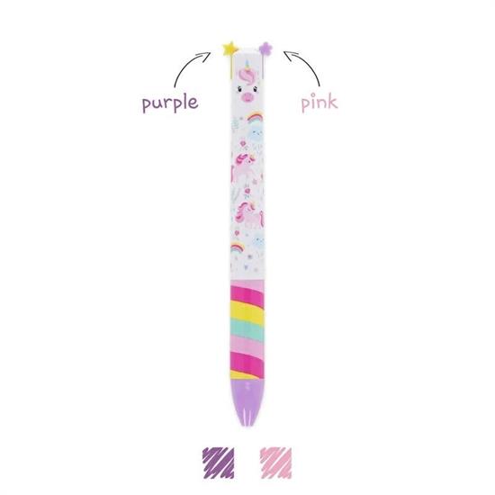 PENNA SFERA DUE COLORI CLICK&CLACK - UNICORN - ink viola e rosa