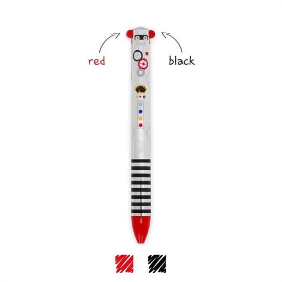 PENNA SFERA DUE COLORI CLICK&CLACK - ROBOT - ink rosso e nero