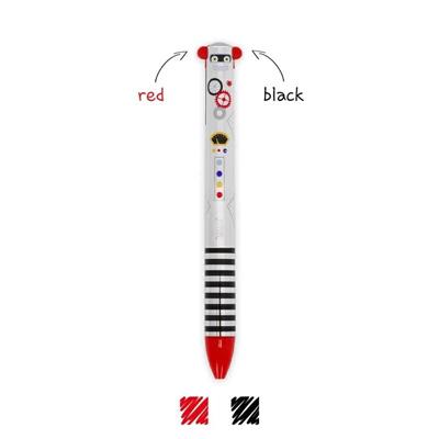 PENNA SFERA DUE COLORI CLICK&CLACK - ROBOT - ink rosso e nero