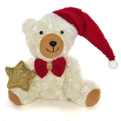 PELUCHE ORSO NATALE C/STELLA 20cm