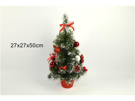 ALBERO 50cm ADDOBBATO ROSSO