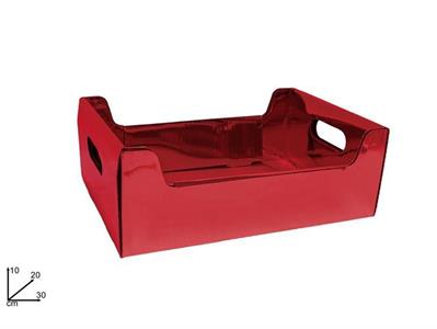 VASSOIO CARTONCINO METAL ROSSO 30x20x10