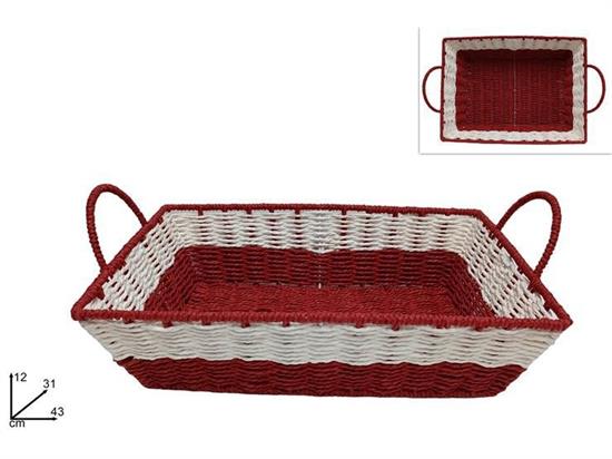 CESTA RETTANGOLARE 43x31 ROSSA E BIANCA