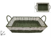 CESTA RETTANGOLARE 43x31 VERDE E BIANCA