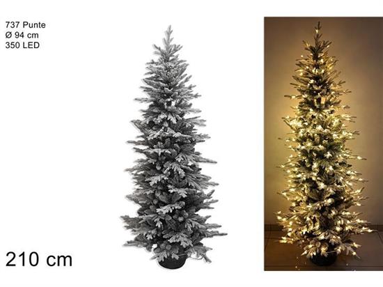 ALBERO SLIM INNEVATO IN PVC 210cm C/350 LED 737 PUNTE