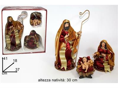 NATIVITA' 3pz 30cm ROSSO.