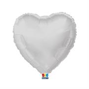 MYLAR CUORE 45cm BIANCO METAL 18