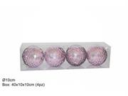 PALLE PAILLETTES ROSA 10cm 4pz