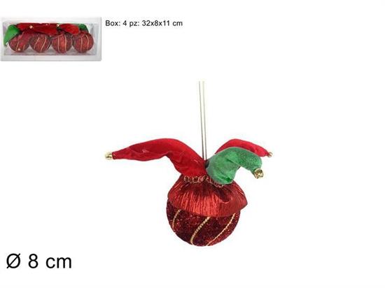 PALLE GIULLARE ROSSO 8cm 4pz