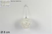 PALLE BIANCO PAILLETTES 8cm 6pz