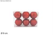 PALLE ROSSE PERLATE/SATINATE 8cm 6pz