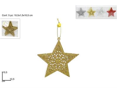 APPENDINO 5pz STELLE GLITTER