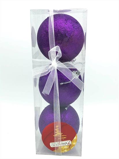 BOX 3 PALLE GLITTER VIOLA 8cm