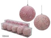 PALLE ROSA C/GLITTER 10cm 5pz