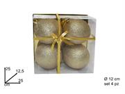 PALLE GLITTER ORO 12cm 4pz