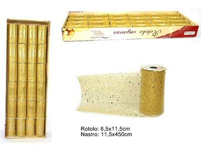 NASTRO RETE PAILLETTES 11,5x450cm ORO