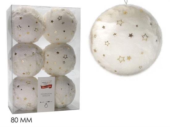 PALLE PELUCHE BIANCO 80mm 6pz