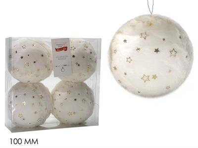 PALLE PELUCHE BIANCO 100mm 4pz