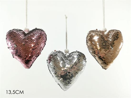 APPENDINO CUORE C/PAILLETTES 13cm